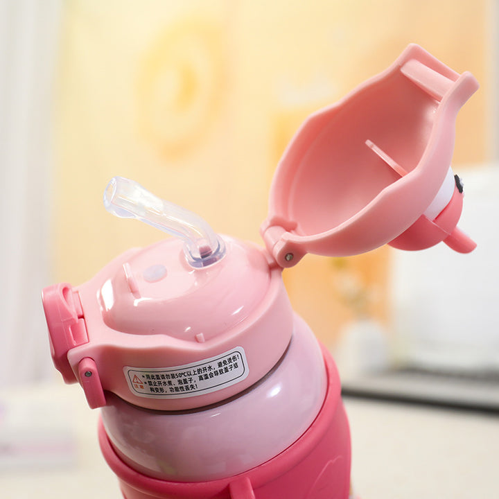 Ladies child-friendly drinking bottle with ergonomic silicone grip Bowlift