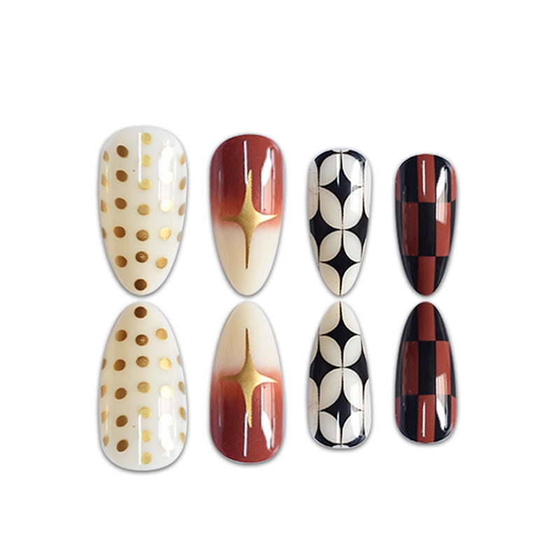 Stylish Stiletto Press-On Nails with Elegant Patterns Bowlift