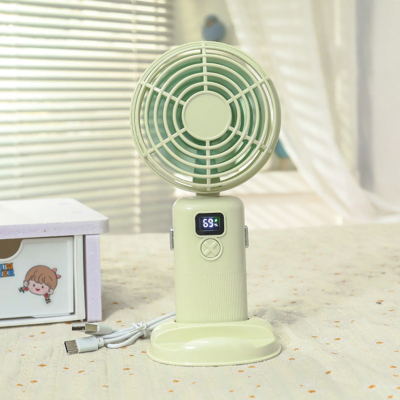 Women's Portable Mini Fan with Digital Display Bowlift