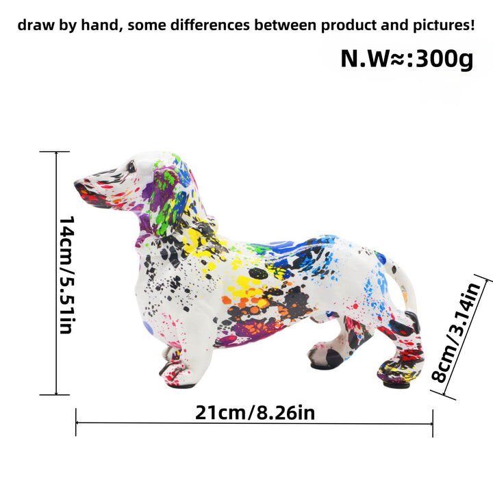 Colorful decoration figure of a dachshund in graffiti style Bowlift