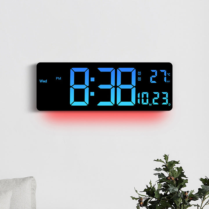 Digital Wall Clock with Multicolored LED Display Bowlift