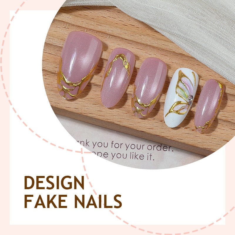 Creative Nail Art Set with Glitter and Lace Accents Bowlift