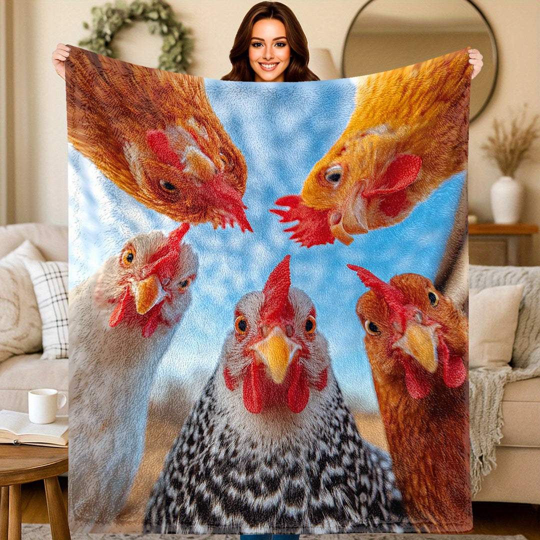Soft Cartoon Dachshund-Themed Fleece Blanket