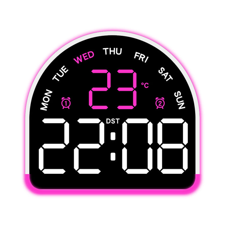 Digital alarm clock with temperature and day of the week display Bowlift