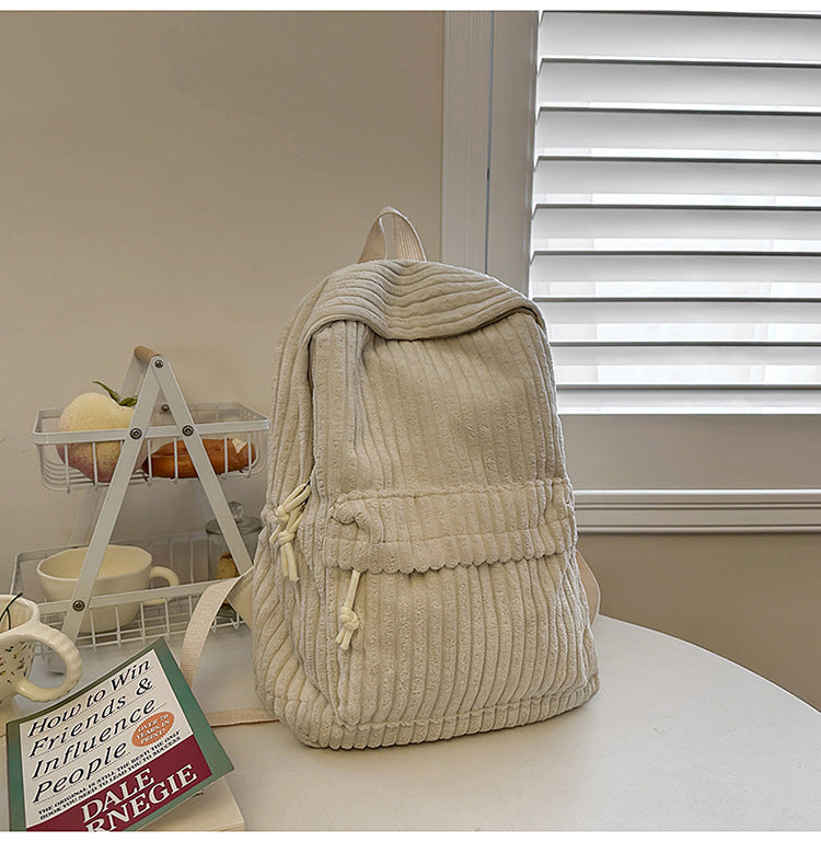 Corduroy Textured Travel Backpack