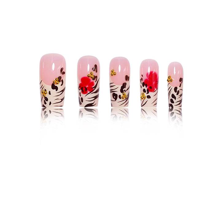 Artistic Floral Press-On Nail Art Bowlift