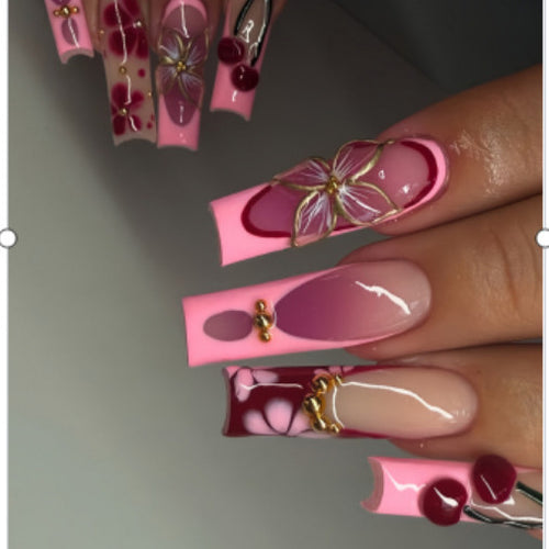 Decorative Floral Press-On Nails Bowlift 1787369057