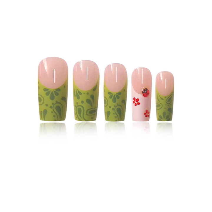 Floral Design Press-On Nail Art Bowlift