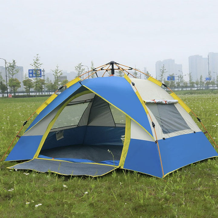 Family Camping Tent With Expandable Outer Tent And Ventilated Windows Bowlift