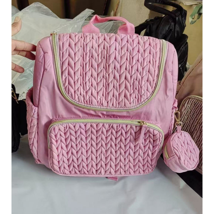 Fashionable backpack with textured upper material Bowlift