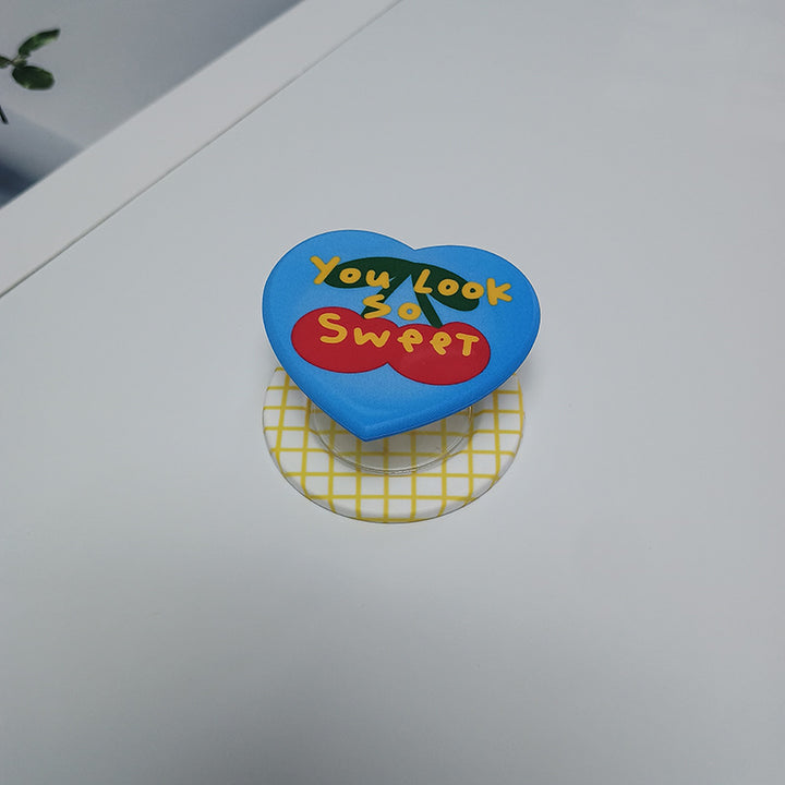Heart-Shaped Character Phone Grip Bowlift