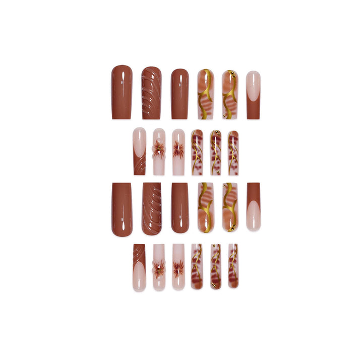 3D Floral Art Acrylic Nail Enhancements Bowlift