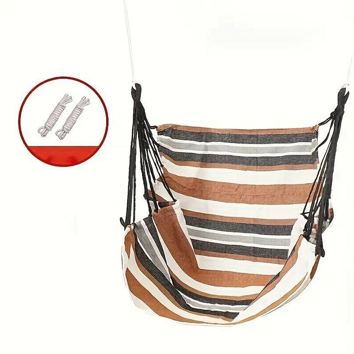 Hanging hammock chair with reinforced cotton canvas and integrated arm pockets Bowlift