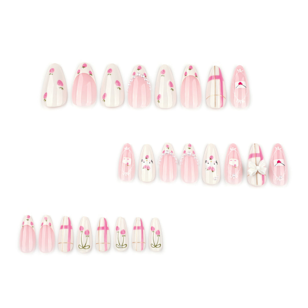 Artful stiletto nails with playful designs and a light 3D effect Bowlift