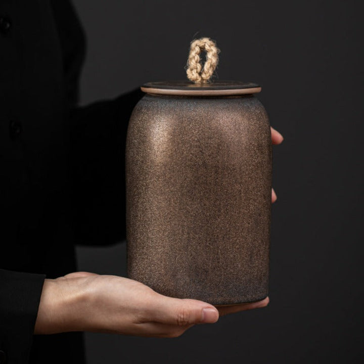 BowLift | Kitchen Vintage Storage Jar for Cookies and Sugar | Airtight Ceramic Pot Gong Fu