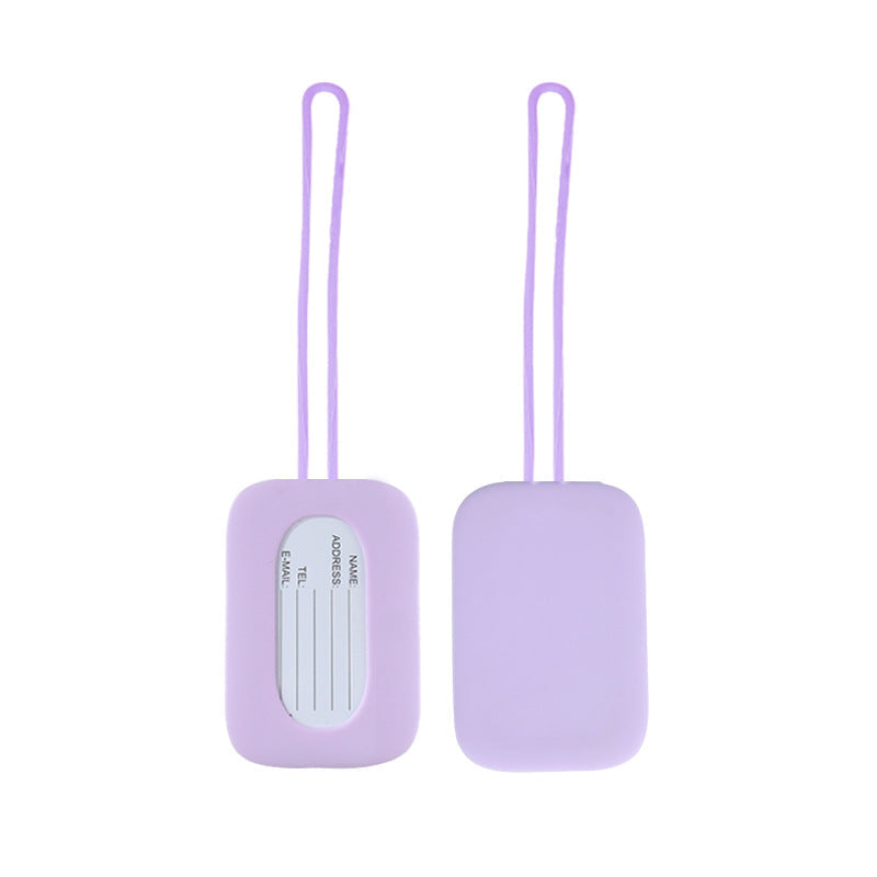 silicone luggage tag with ID window and elastic strap Bowlift