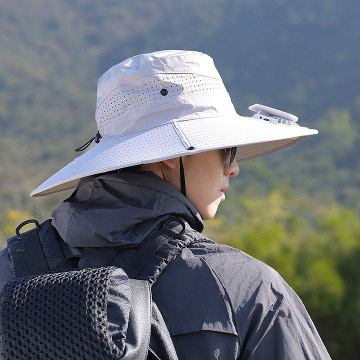 wide-brimmed outdoor sun hat with UV protection, breathable mesh, and adjustable chin strap Bowlift