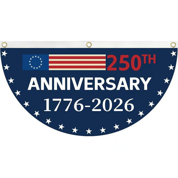 Unisex half-circle banner made of weatherproof polyester with metal eyelets and reinforced seams Bowlift
