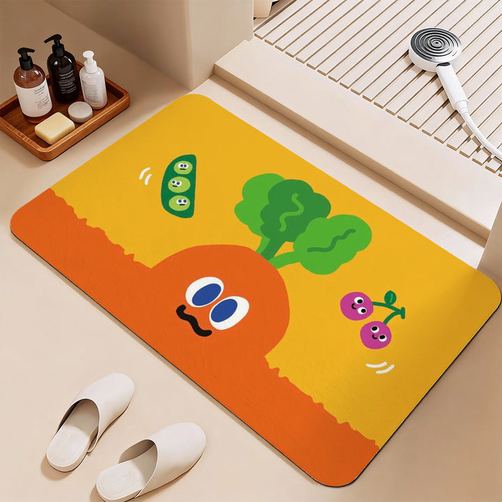 Playful Vegetable-Themed Bath Mat Bowlift