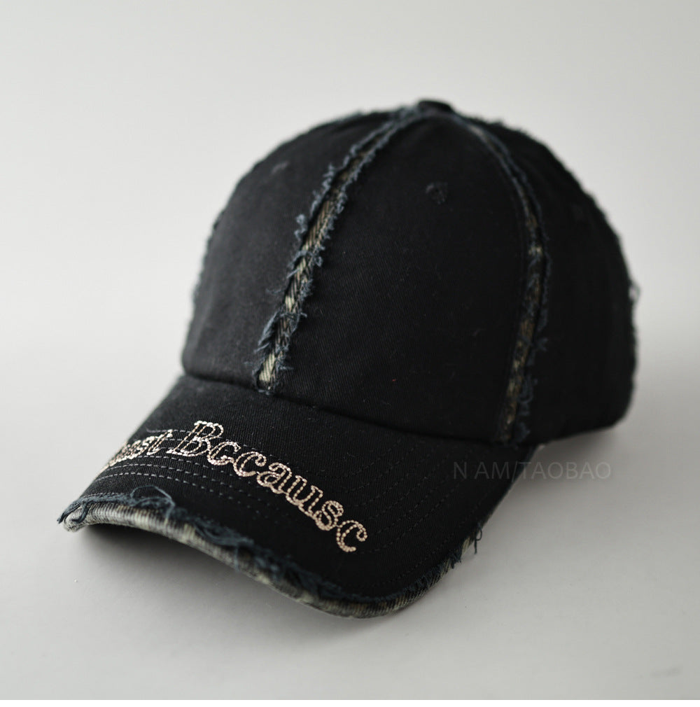 Men's Distressed Vintage-Inspired Baseball Cap Bowlift