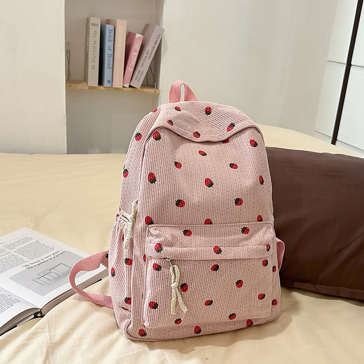 Corduroy Polka Dot Backpack