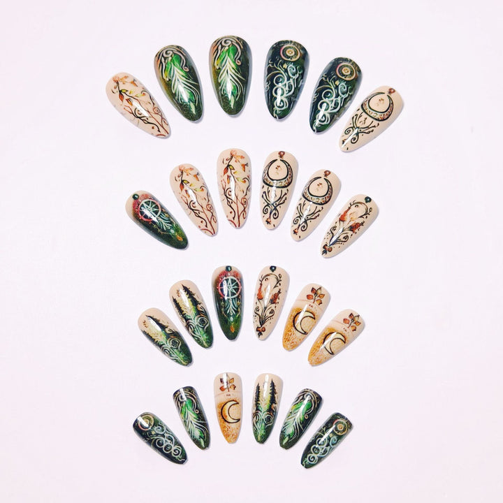 Artistic Celestial-Themed Nail Art Bowlift