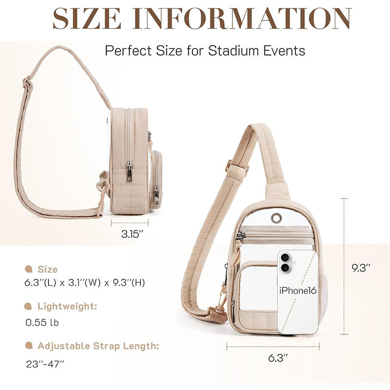 Multifunctional Transparent Sling Bag Bowlift