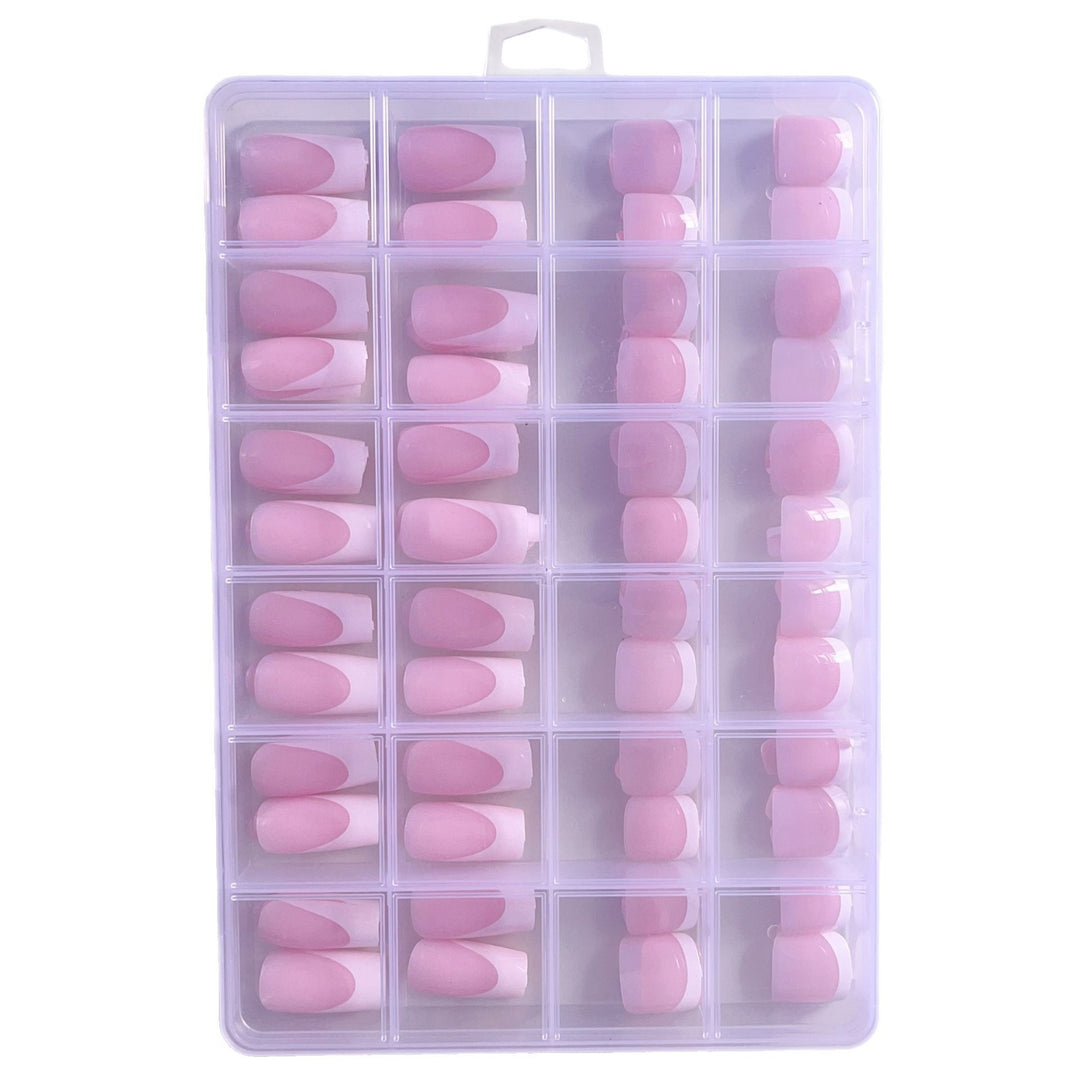 Artificial nail set with elegant gradient and high-gloss surface Bowlift