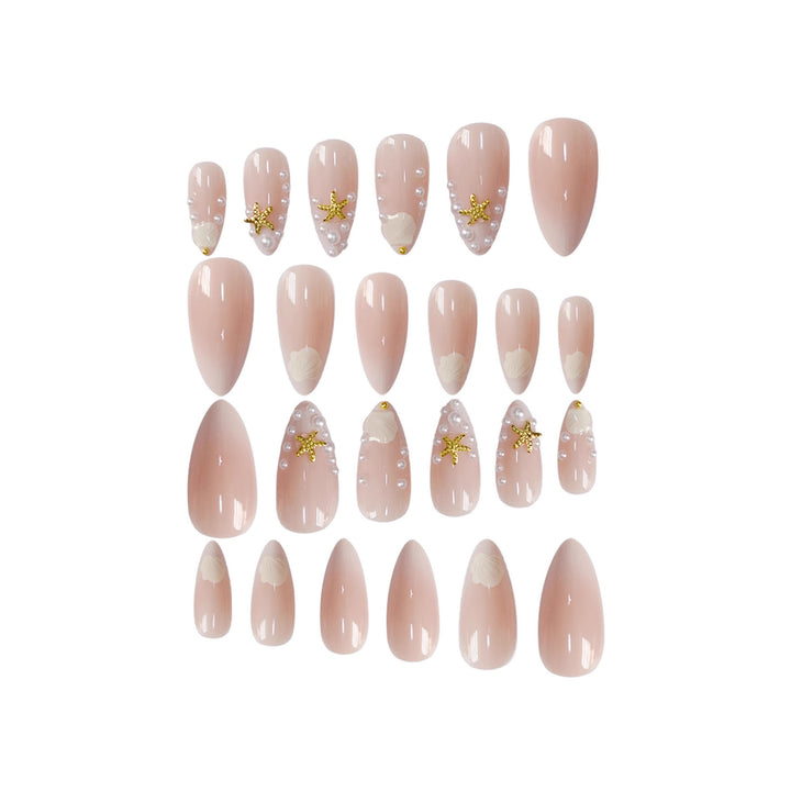 Ornate Seashell and Starfish Nail Art Enhancements Bowlift
