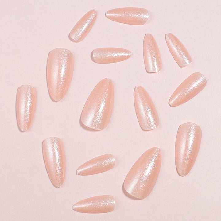 Glittering Almond-Shaped Press-On Nails Set Bowlift