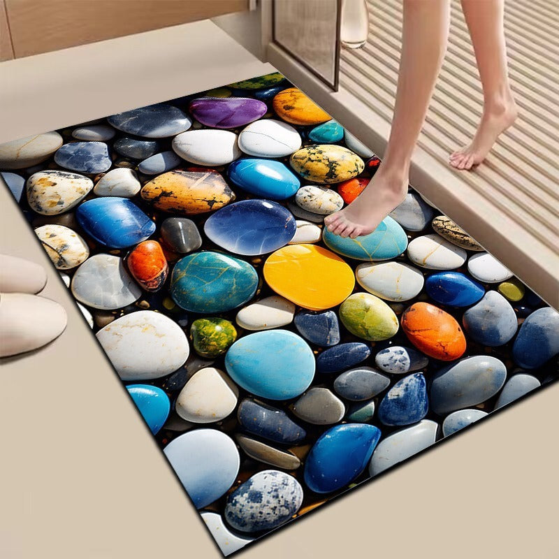 Textured Stone Print Area Mat Bowlift