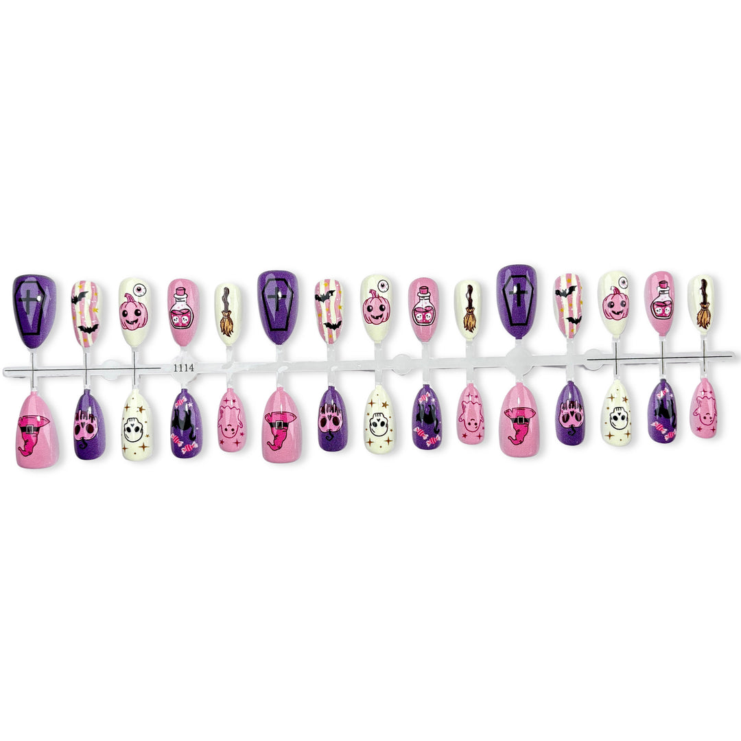 Thematic Halloween Press-On Nail Art Set