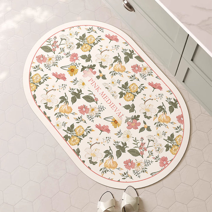 Decorative Floral Bath Mat Bowlift