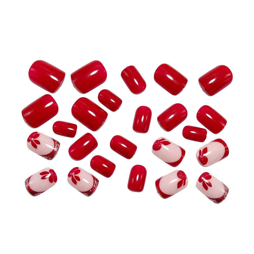 Artificial nails with floral design and elegant glitter details Bowlift