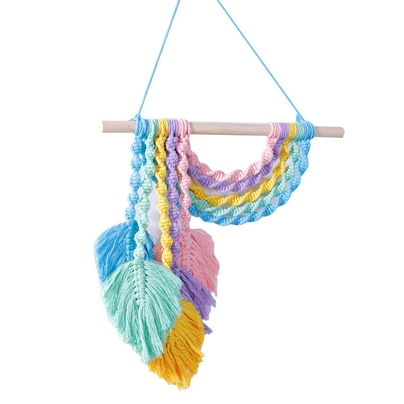 Macramé Wall Decor with Colorful Fringe Bowlift