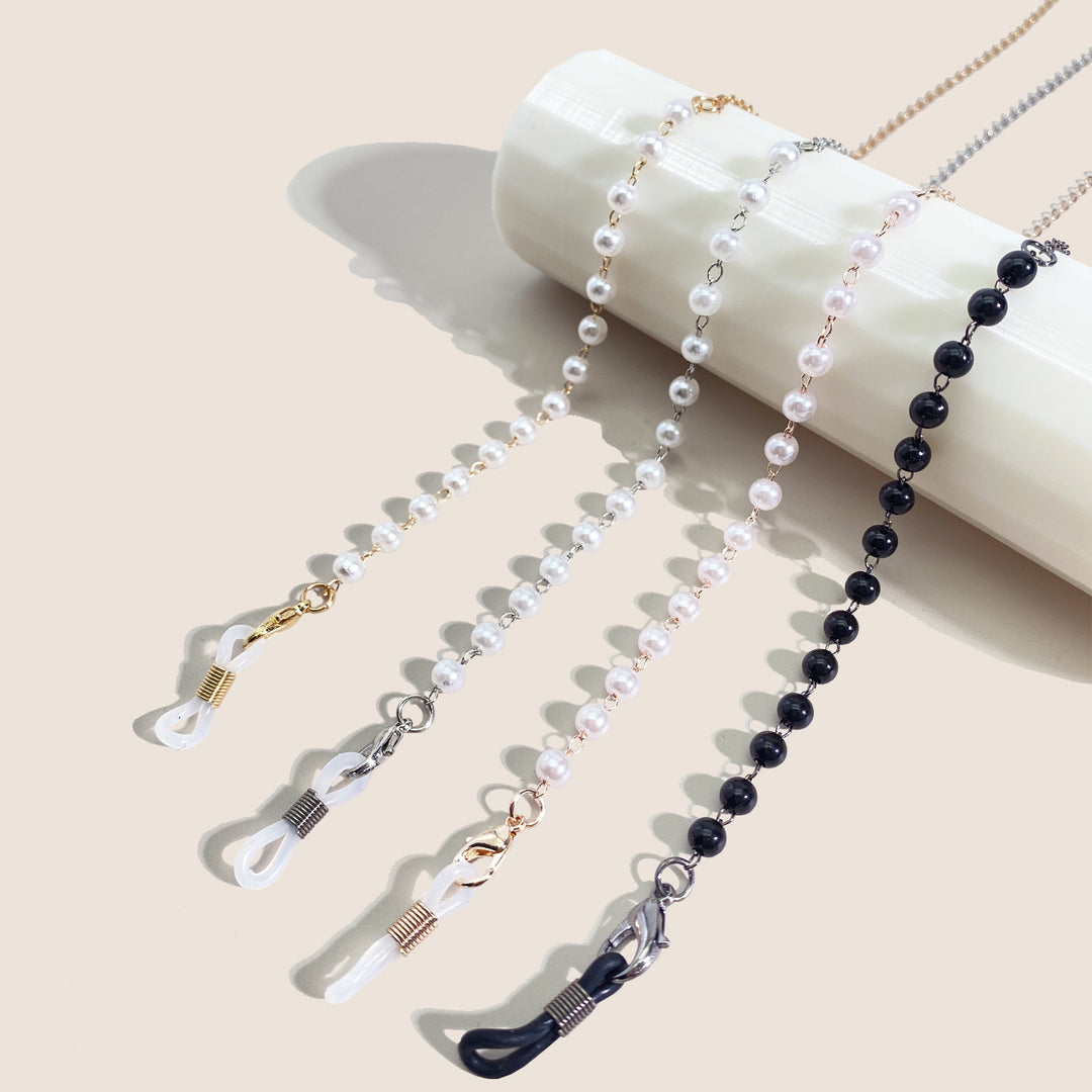 Pearl-Embellished Eyewear Retainer Chain Bowlift