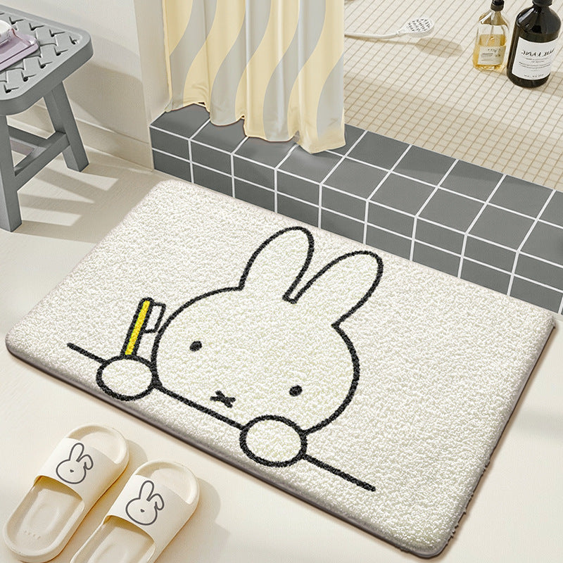 Cute Cartoon Bunny Bath Mat Bowlift