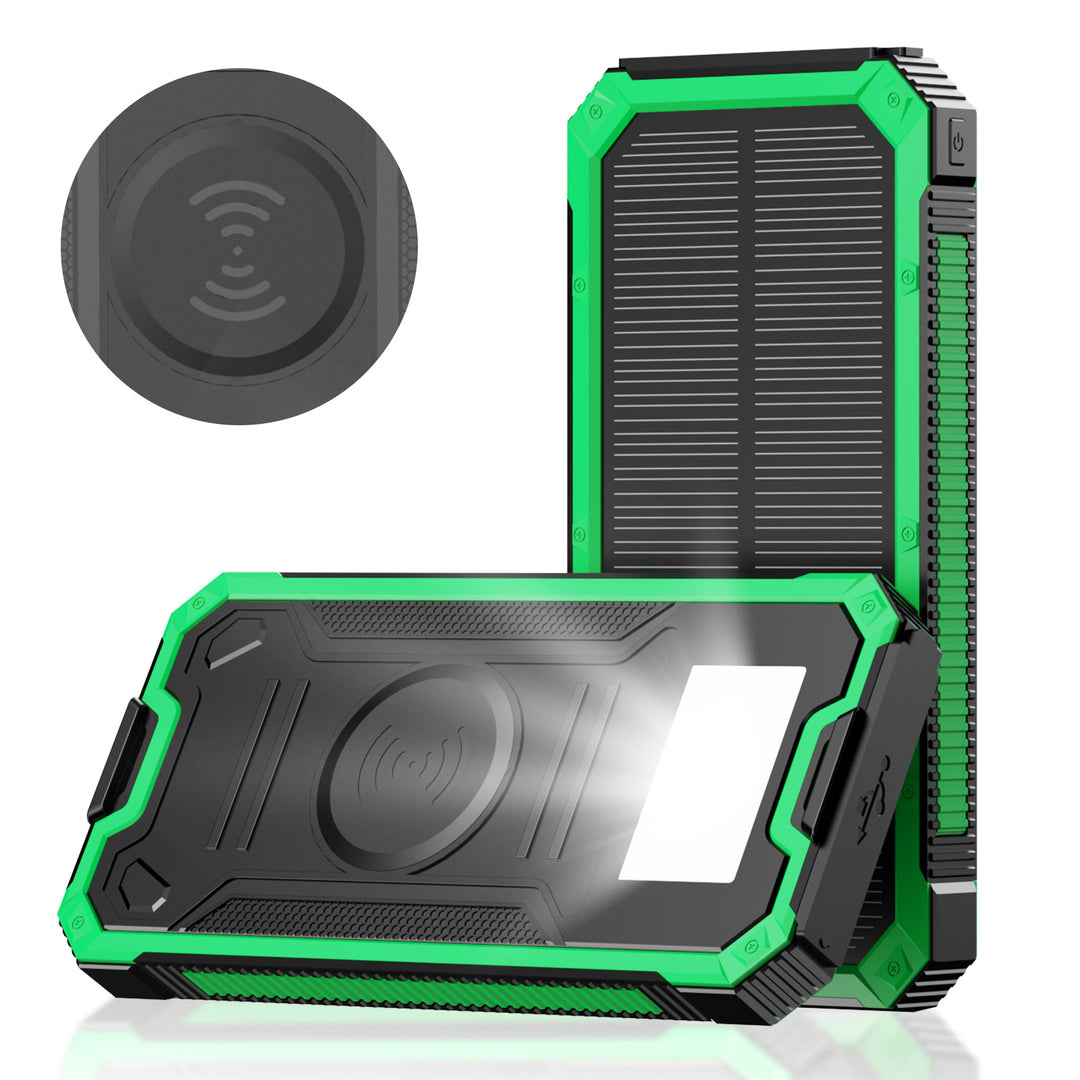 Portable Solar Power Bank with Fast Charging Function and Wireless Charging Adapter Bowlift