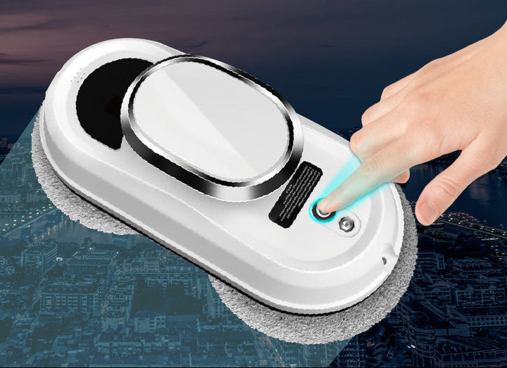 robotic window cleaner with dual spinning microfiber mops and spray function Bowlift