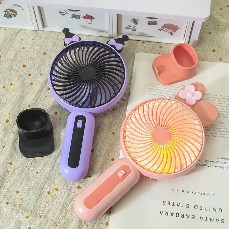 Ladies Portable Hand Fan with USB Connection and LED Lighting Bowlift