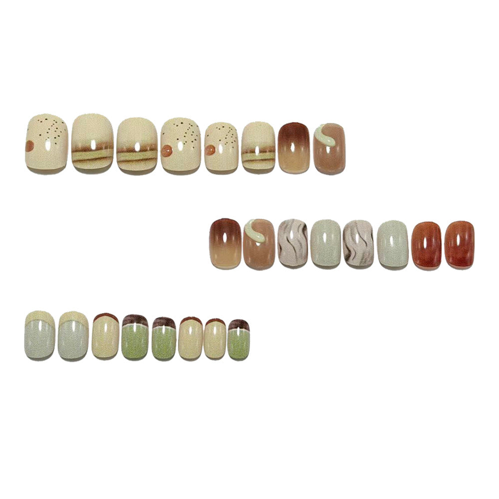 Luxury Artificial Nails In Elegant Marble Design Bowlift
