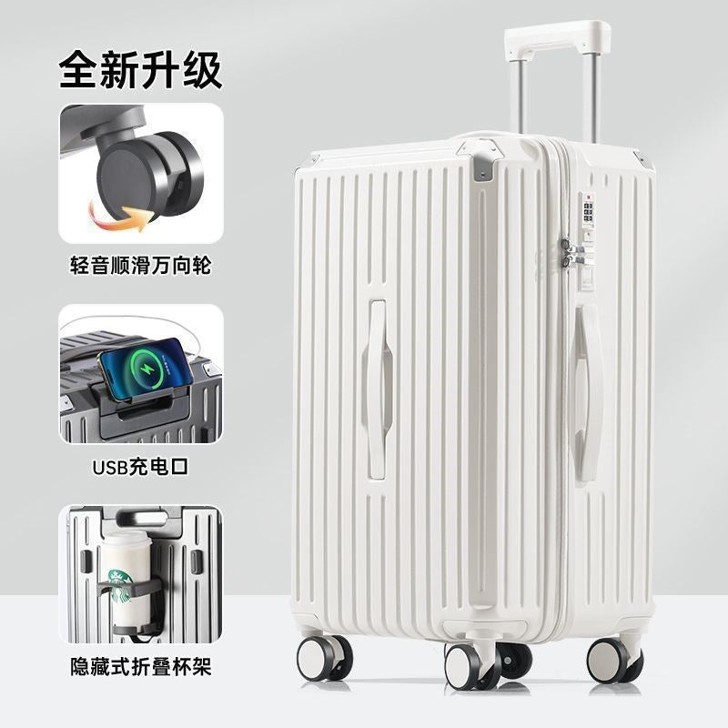 Hard-shell suitcase with ergonomic design and integrated USB port Bowlift