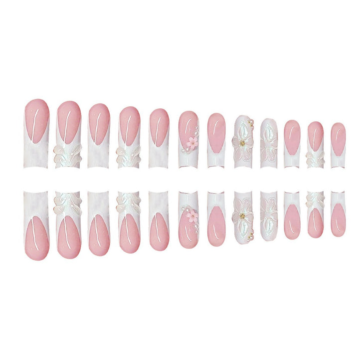 Decorative 3D Floral Press-On Nails Bowlift