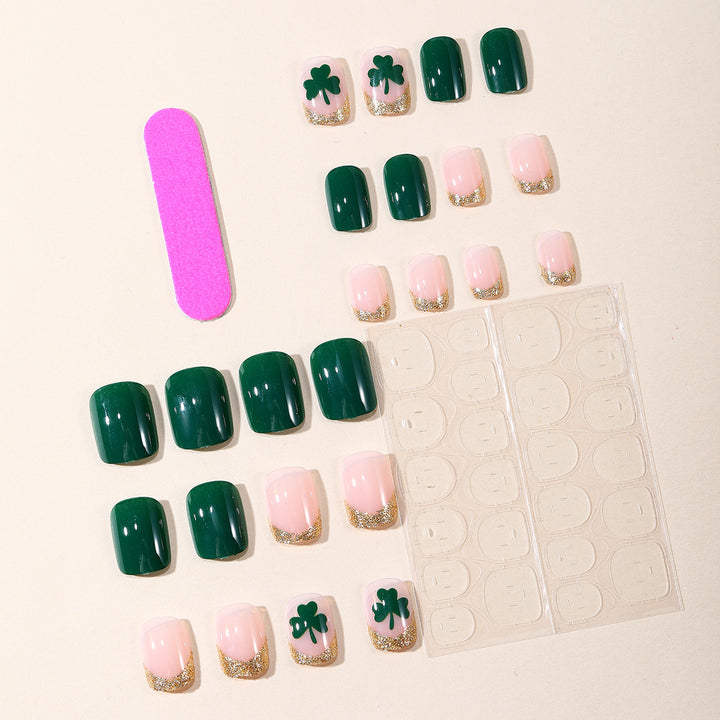 Festive Shamrock-Themed Nail Art Extensions Bowlift
