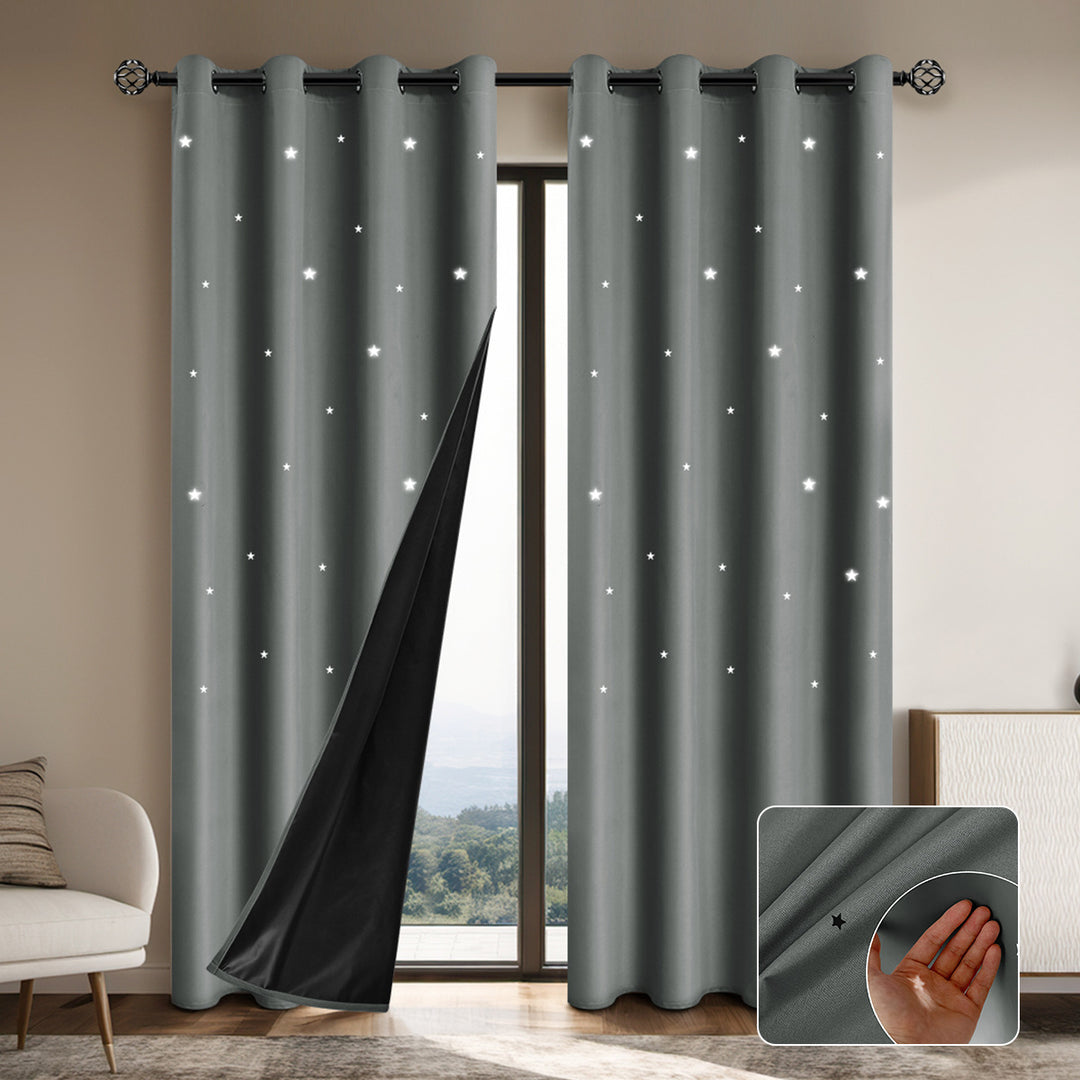 Elegant Star Patterned Blackout Curtains