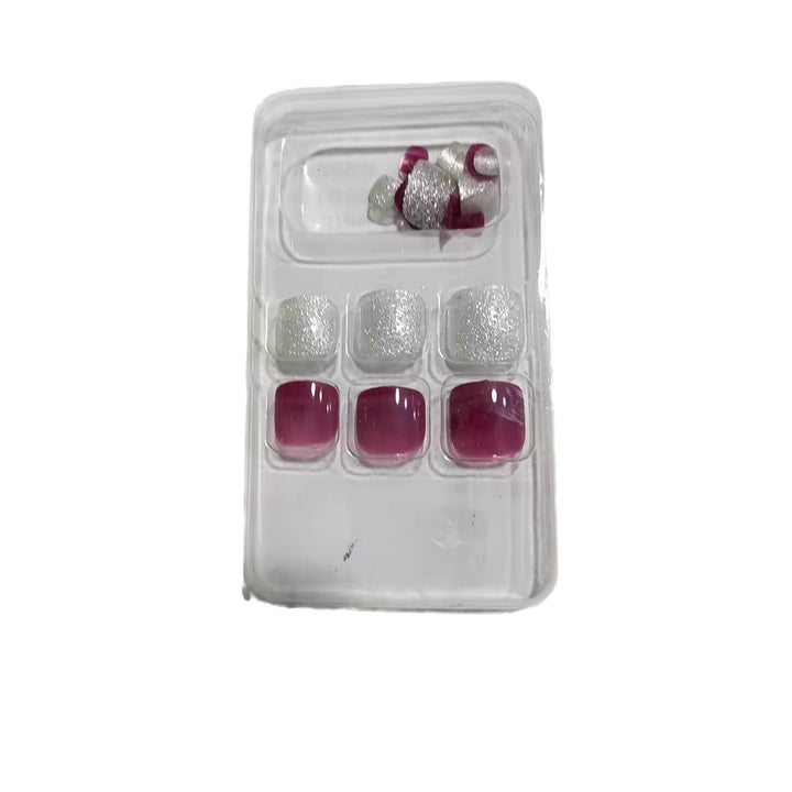 Premium Press-On Nail Set with Glitter and Gemstone Accents Bowlift