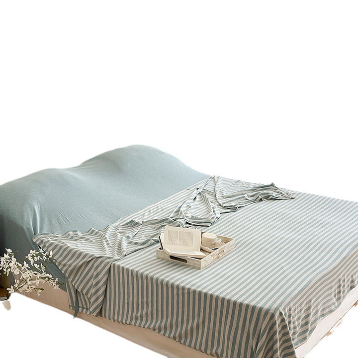 Women's living room blanket made of high-quality cotton with fine stripes Bowlift