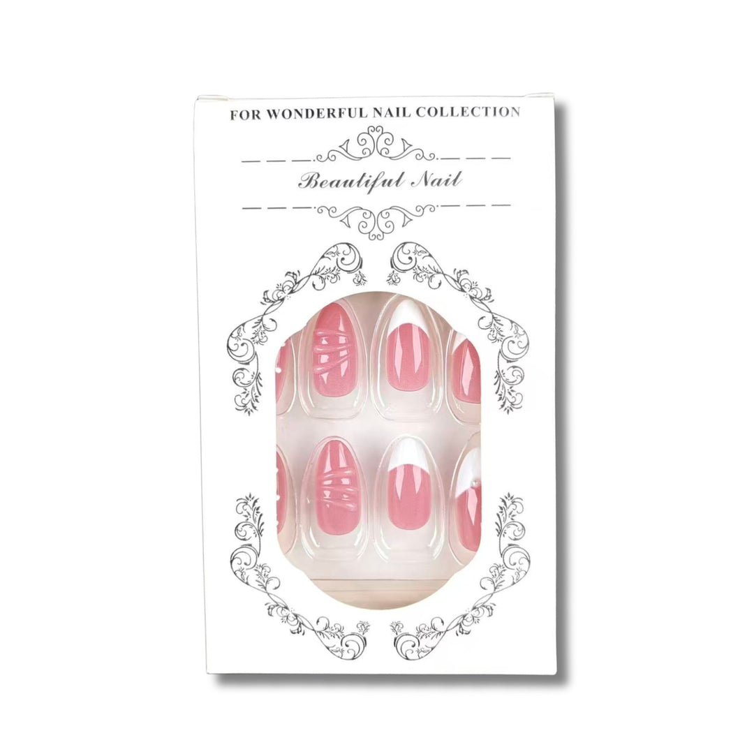 Elegant Press-On Nail Art Set with Unique Patterns