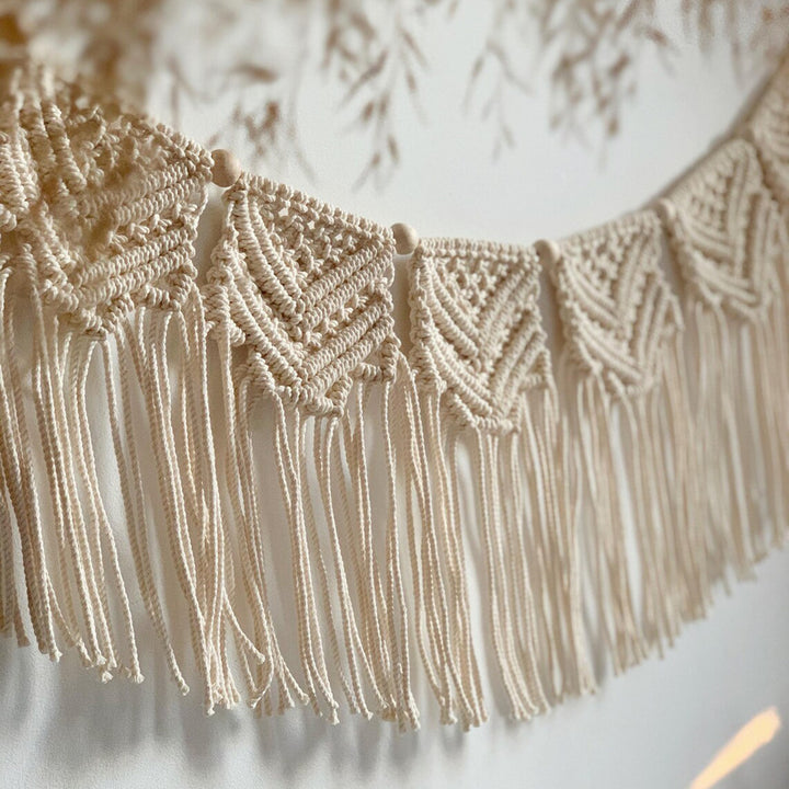 Macrame Wall Hanging Tapestry with Decorative Fringe Bowlift