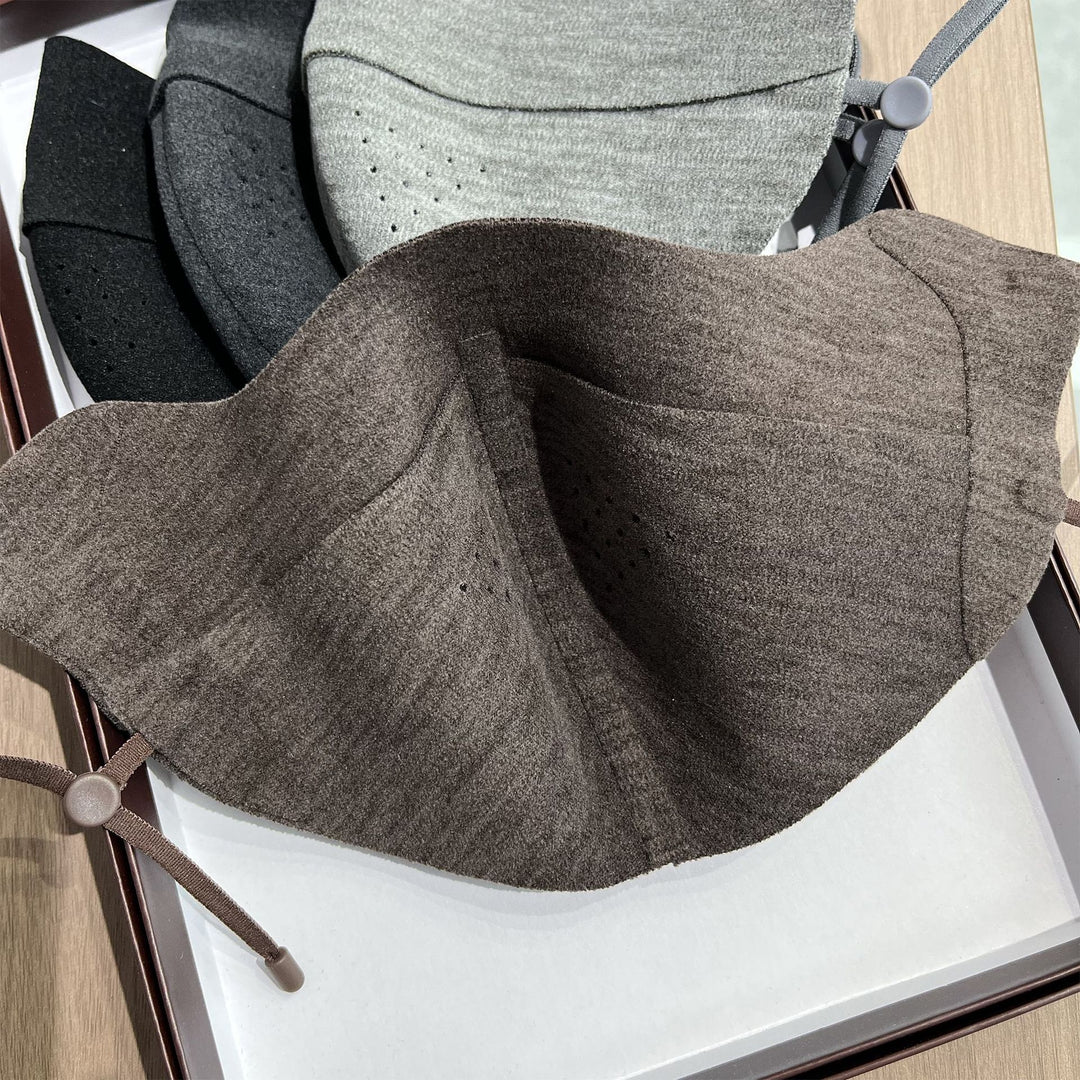 Sueded Reusable Face Mask with Breathable Perforation & Adjustable Ear Loops Bowlift
